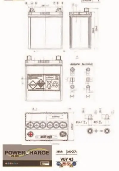 Стартерная аккумуляторная батарея Powercharge Plus MOTAQUIP купить