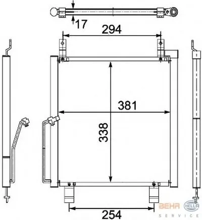 Конденсатор, кондиционер BEHR HELLA SERVICE HELLA купить