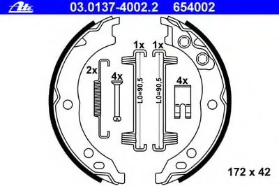 Комплект тормозных колодок, стояночная тормозная система ATE купить
