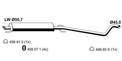 Средний глушитель выхлопных газов ERNST купить