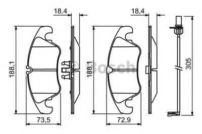 Комплект тормозных колодок, дисковый тормоз BOSCH купить