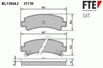 Комплект тормозных колодок, дисковый тормоз FTE купить