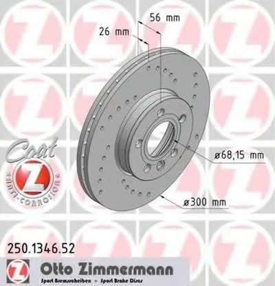 Тормозной диск SPORT BRAKE DISC COAT Z ZIMMERMANN купить