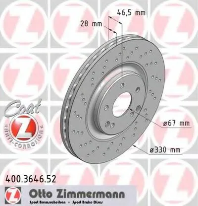 Тормозной диск SPORT BRAKE DISC COAT Z ZIMMERMANN купить