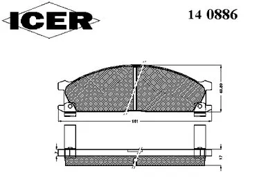 Комплект тормозных колодок, дисковый тормоз ICER купить