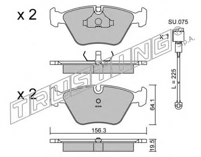 Комплект тормозных колодок, дисковый тормоз TRUSTING купить