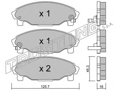 Комплект тормозных колодок, дисковый тормоз TRUSTING купить