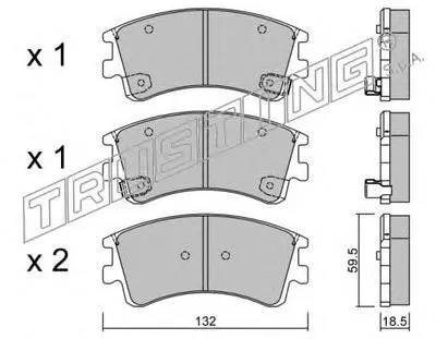 Комплект тормозных колодок, дисковый тормоз TRUSTING купить