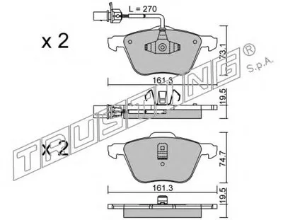 Комплект тормозных колодок, дисковый тормоз TRUSTING купить