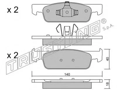 Комплект тормозных колодок, дисковый тормоз TRUSTING купить