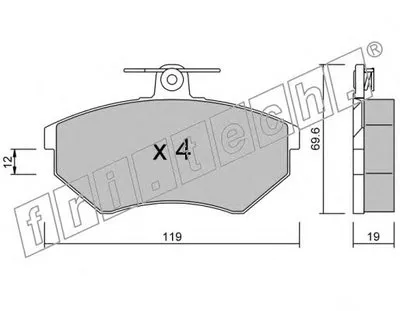 Комплект тормозных колодок, дисковый тормоз fri.tech. купить