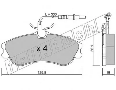 Комплект тормозных колодок, дисковый тормоз fri.tech. купить