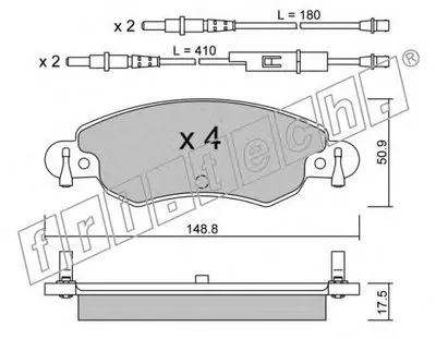 Комплект тормозных колодок, дисковый тормоз fri.tech. купить