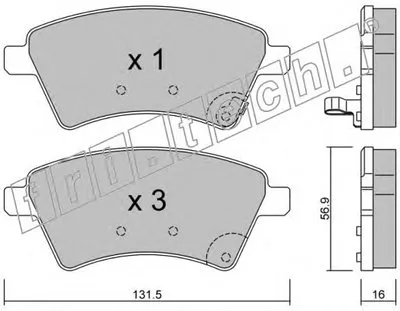 Комплект тормозных колодок, дисковый тормоз fri.tech. купить