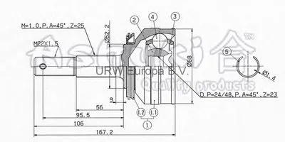 Шарнирный комплект, приводной вал ASHUKI купить