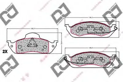 Комплект тормозных колодок, дисковый тормоз DJ PARTS купить