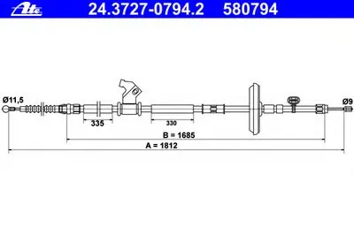 Трос, стояночная тормозная система ATE купить