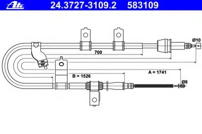 Трос, стояночная тормозная система ATE купить