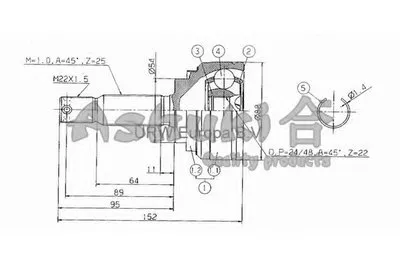 Шарнирный комплект, приводной вал ASHUKI купить