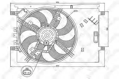 Вентилятор, охлаждение двигателя STELLOX купить
