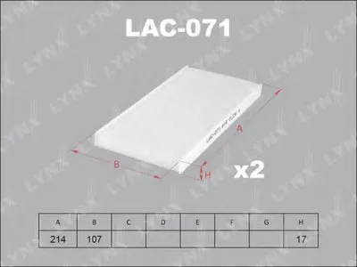 Фильтр, воздух во внутренном пространстве LYNXauto купить