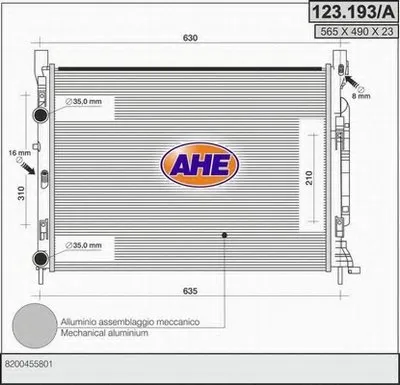 Радиатор, охлаждение двигателя AHE купить