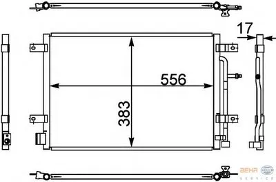 Конденсатор, кондиционер BEHR HELLA SERVICE HELLA купить