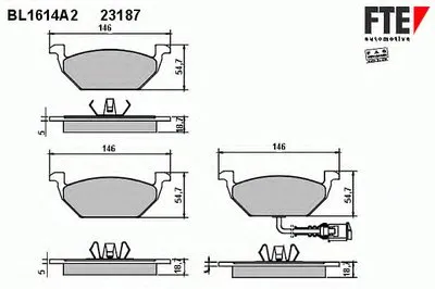 Комплект тормозных колодок, дисковый тормоз FTE купить