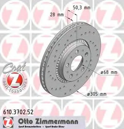 Тормозной диск SPORT BRAKE DISC COAT Z ZIMMERMANN купить