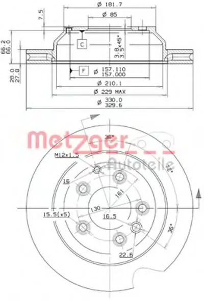 Тормозной диск HIGH CARBON / AP METZGER купить