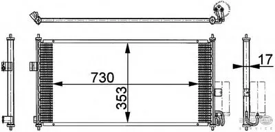 Конденсатор, кондиционер BEHR HELLA SERVICE купить