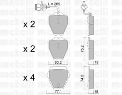 Комплект тормозных колодок, дисковый тормоз METELLI купить