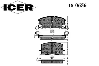 Комплект тормозных колодок, дисковый тормоз ICER купить