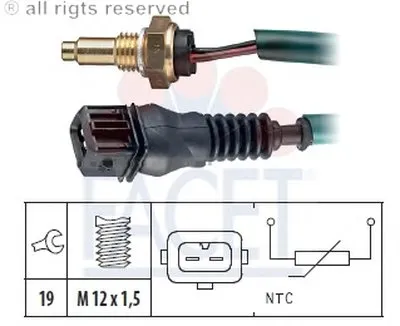 Датчик, температура охлаждающей жидкости; Датчик, температура охлаждающей жидкости; Датчик, температура охлаждающей жидкости FACET купить