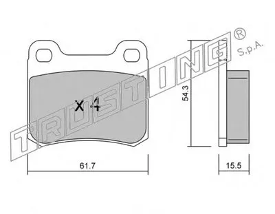 Комплект тормозных колодок, дисковый тормоз TRUSTING купить