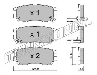 Комплект тормозных колодок, дисковый тормоз TRUSTING купить