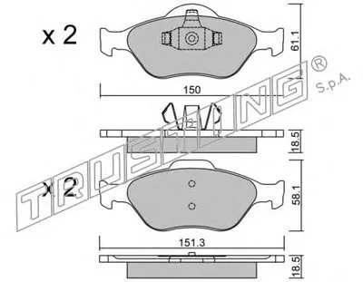 Комплект тормозных колодок, дисковый тормоз TRUSTING купить