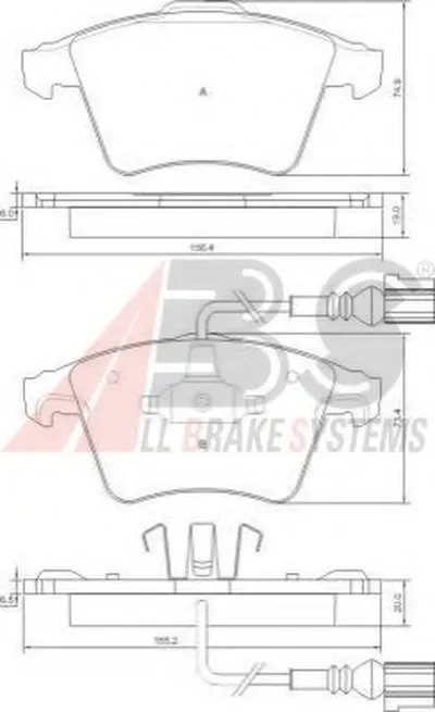 Комплект тормозных колодок, дисковый тормоз A.B.S. купить