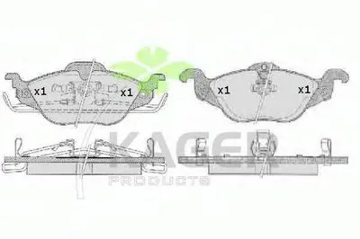 Комплект тормозных колодок, дисковый тормоз KAGER купить