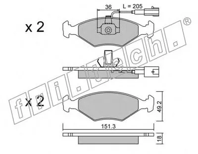 Комплект тормозных колодок, дисковый тормоз fri.tech. купить
