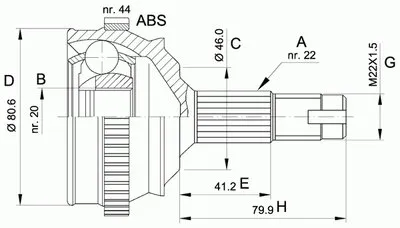Шарнирный комплект, приводной вал SPIN OPEN PARTS купить