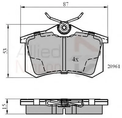 Комплект тормозных колодок, дисковый тормоз ANL Braking COMLINE купить
