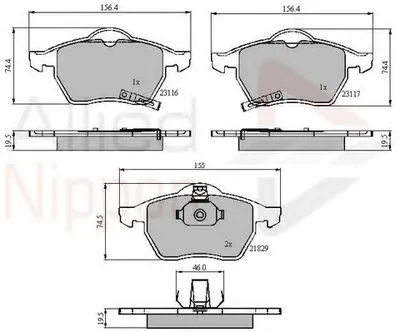 Комплект тормозных колодок, дисковый тормоз ANL Braking COMLINE купить