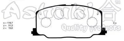 Комплект тормозных колодок, дисковый тормоз ASHUKI купить