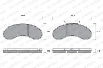 Комплект тормозных колодок, дисковый тормоз WEEN купить