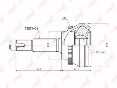 Шарнирный комплект, приводной вал LYNXauto купить