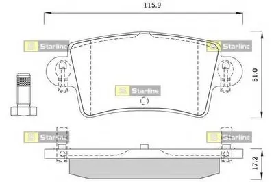 Комплект тормозных колодок, дисковый тормоз