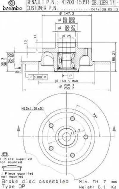 Тормозной диск BEARING DISC LINE BREMBO купить