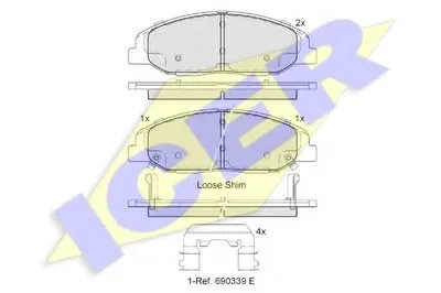 Комплект тормозных колодок, дисковый тормоз ICER купить