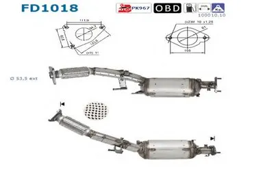Сажевый / частичный фильтр, система выхлопа ОГ AS купить